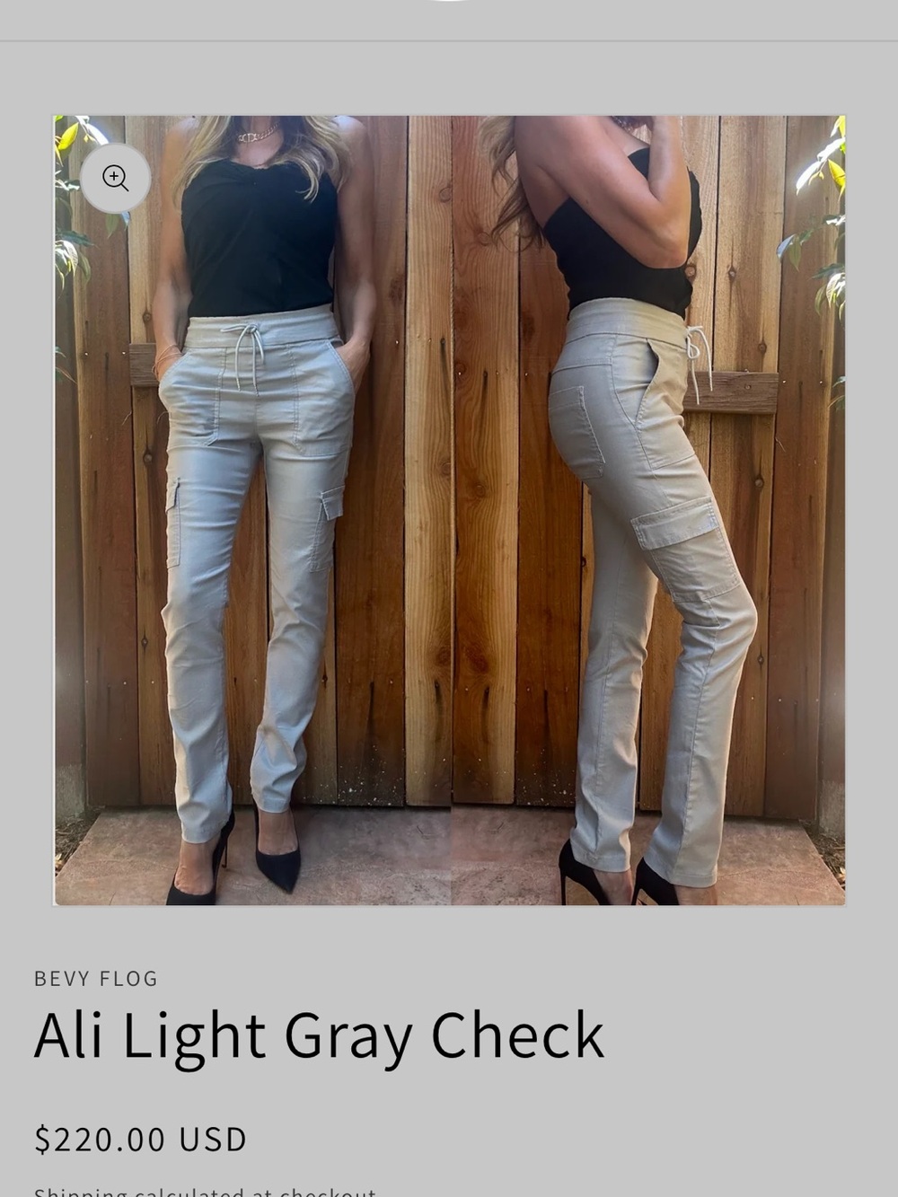 Flog Ali Light Gray / Silver Cargo Style Pant
